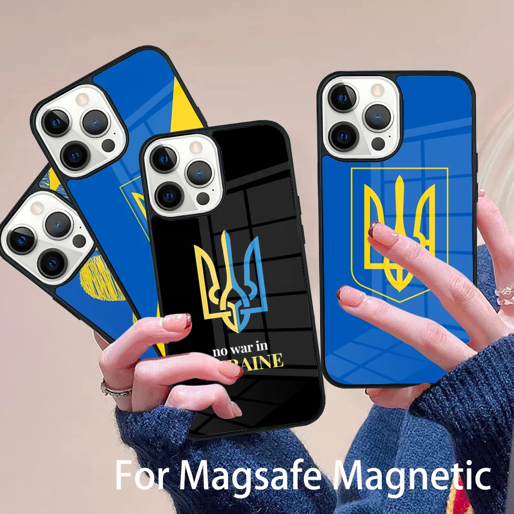

Flag of U-U-kraine-E Phone Case Magesafe Magnetic Wireless Charge Cover For IPhone 16 11 12 13 14 15 Pro Max Plus Mini