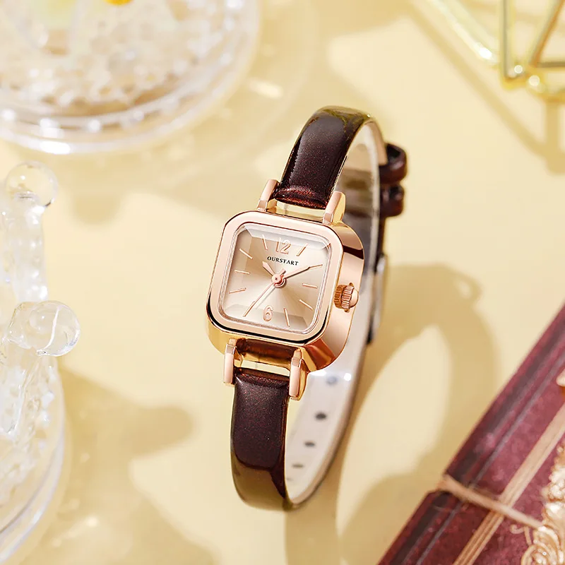 2024 New Fashion Women Luxury Watches Ladies Wrist Watches Women Gold Leather Square Quartz Watch For Gifts Relogio Feminino Hot