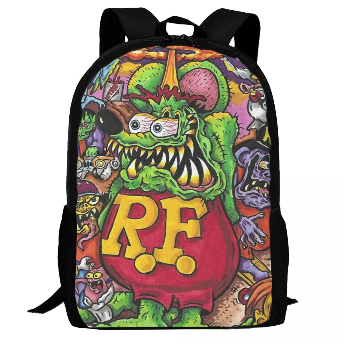 

Rat Fink Backpack Daypack Large Capacity Children BookBag School Bag Shoulder Bags for Men Women