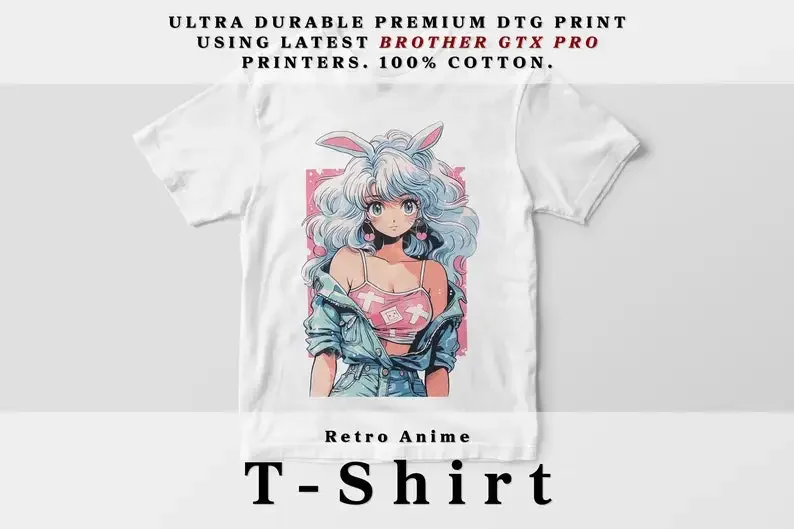 

T-Shirt 90s Cute Anime Girl – 80s 00s Retro Otaku Gift, vintage tee Attractive Waifu Gal Art, 1990s, shirt, Graphic T, Manga Shi