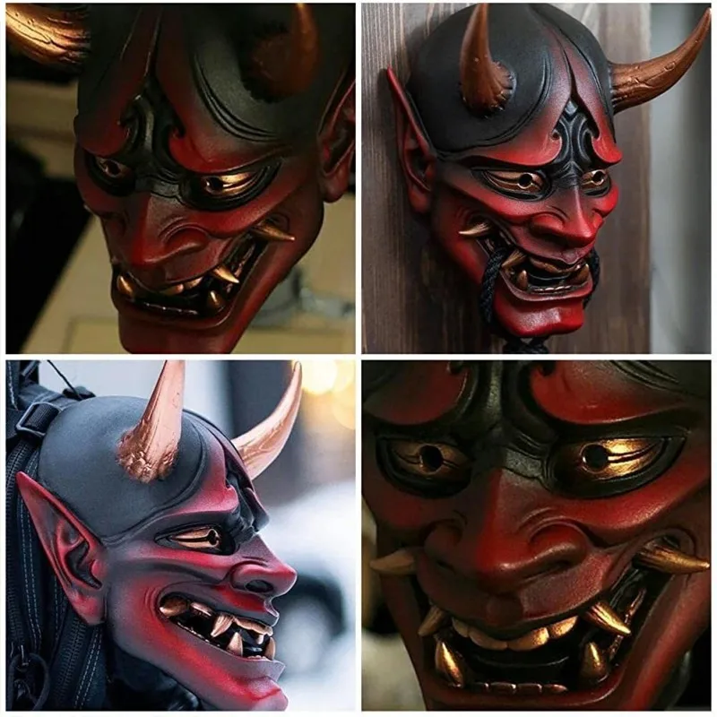 

Japan Horror Legend Hannya Latex Demon Mask Cosplay Devil はんにゃ Prajna Bite Samura Role-playing Halloween Masquerade Party Prop