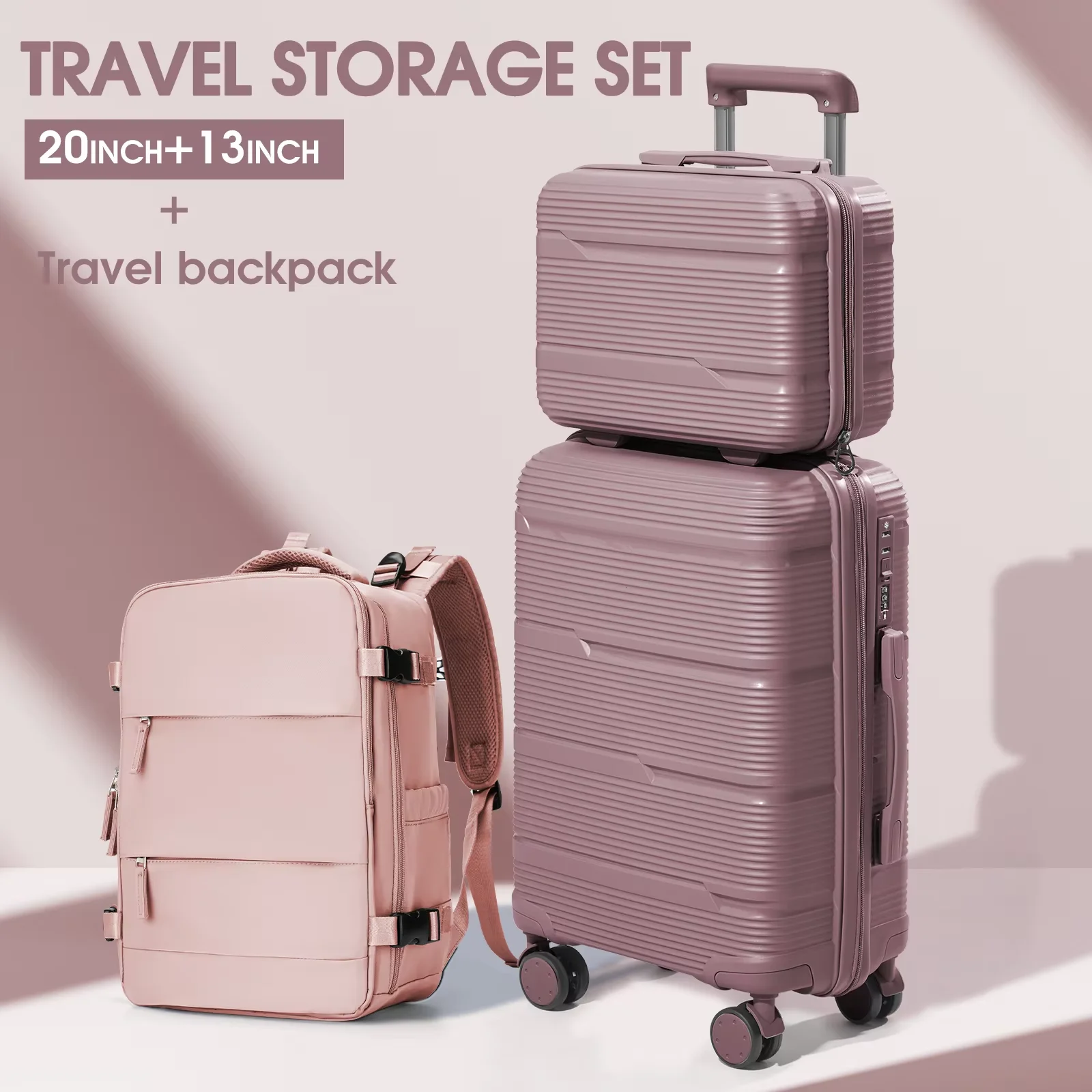 Travel Suitcase set 3 Piece Rolling Carry on Luggage Set Women Men Trolley Case Backpack Boarding Cabin Suitcase Wheels 20 24\'\'