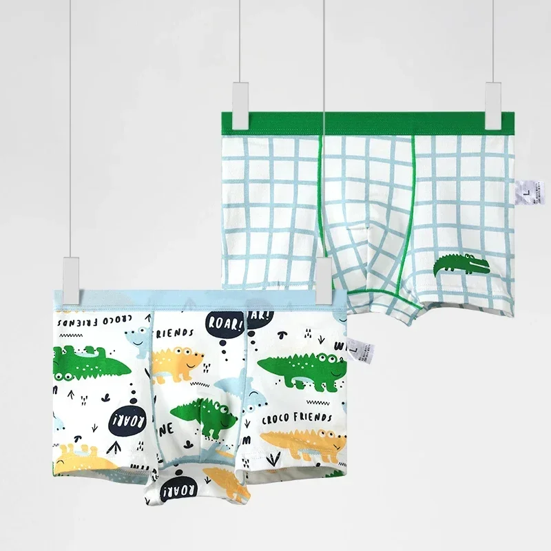 4PCS Children's underwear, soft cotton for boys, boys' flat shorts, cartoon summer thin boys' four-cornered baby underpants