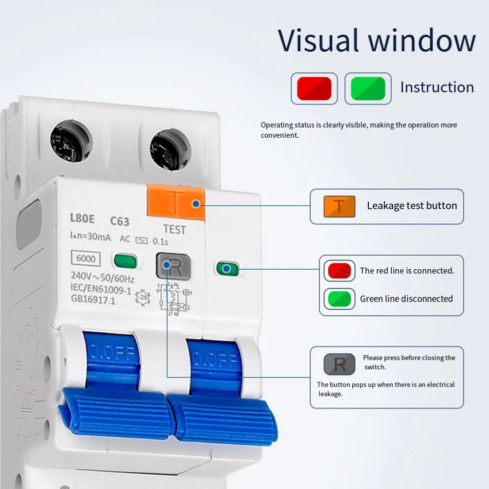Automatic 81.2*70.5*35.5mm Leakage Protector Immediate Power Cutoff Triple Protection Device Wide Compatibility