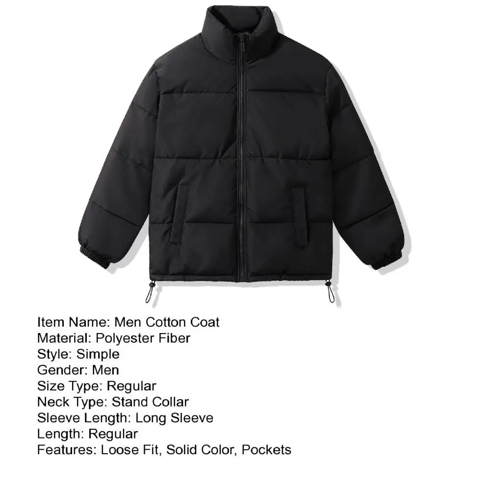Scratch-resistant Outerwear Men Cotton Coat Men's Cotton Down Coat with Stand Collar Thickened Winter Outerwear Jacket Long