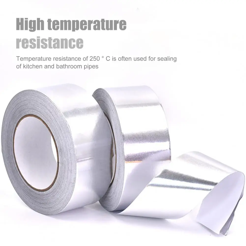 1 Roll Heat-resistant More Thicken Aluminum Foil Adhesive Tape Practical Waterproof Duct Tape for Home Tape Hardware