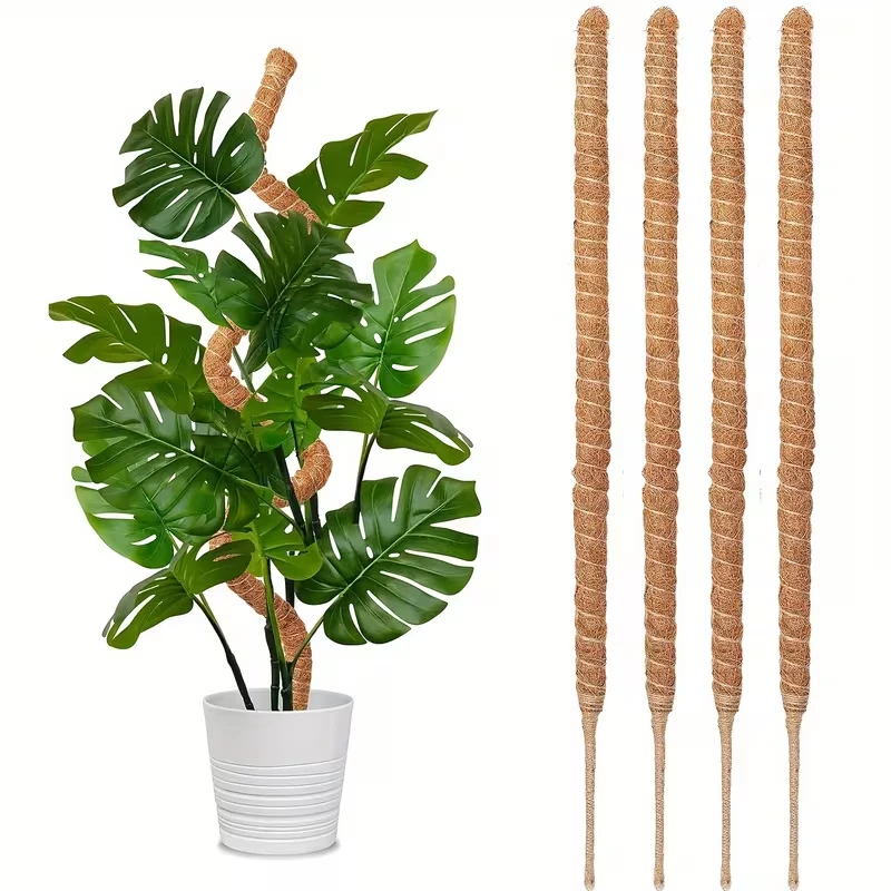 

Bendable Moss Pole for Climbing Plants–Natural Fiber and Aluminum Stakes,Suitable for Indoor Potted Plants,Dracaena,and Outdoor