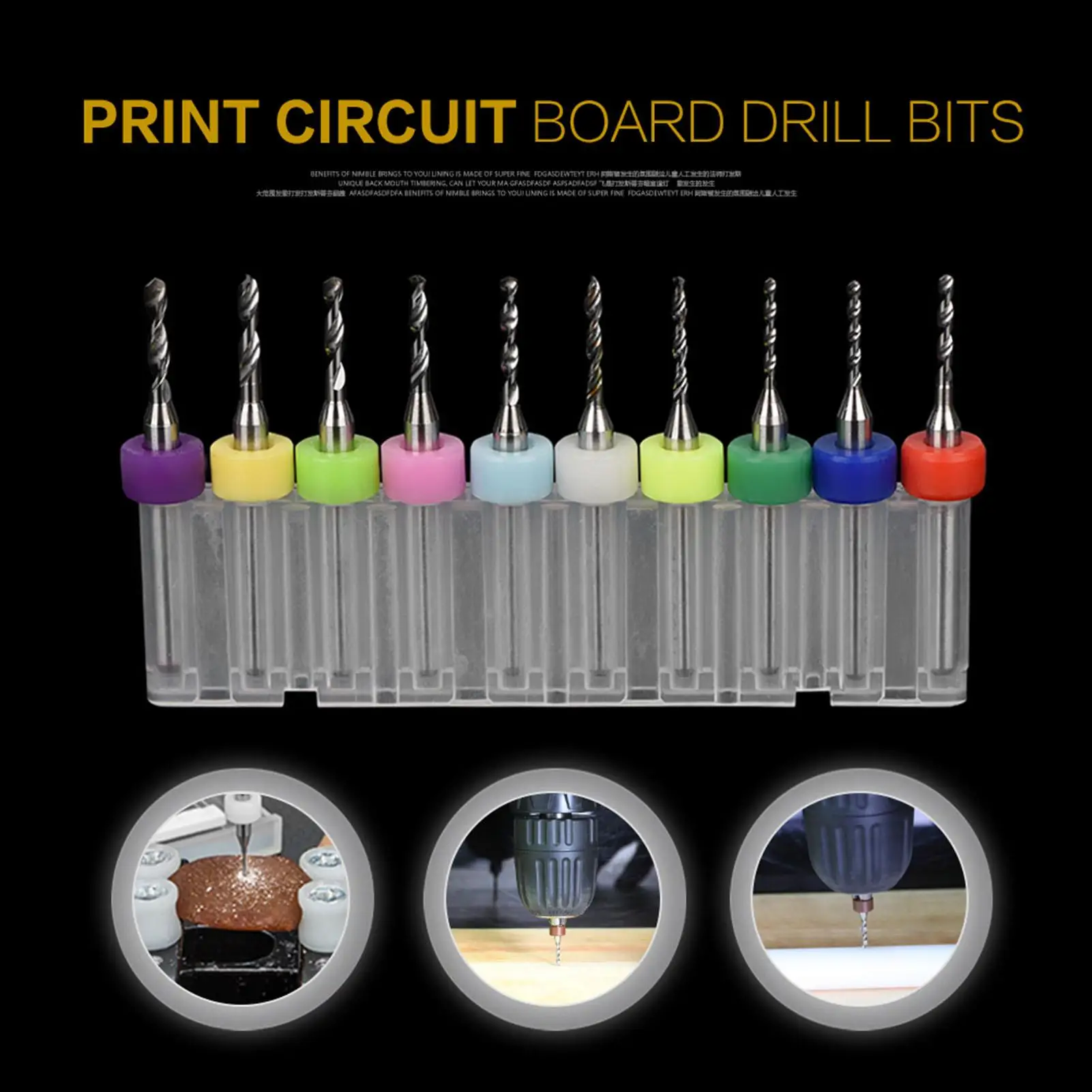 Mini Boor Set 10 stks Wolfraam Staal Carbide Micro Bits 03mm tot 12mm voor Printplaat Precisie boren