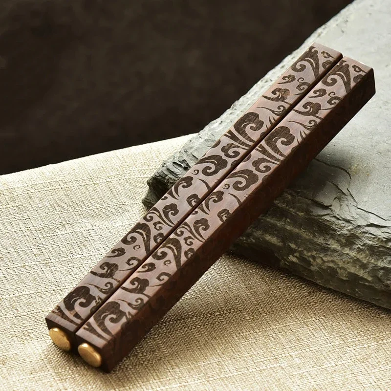 Chinese Calligraphy Paperweight Wood Brass Creative Paper Pressing Study Ornaments Simple Classical Portable Calligraphy Supply