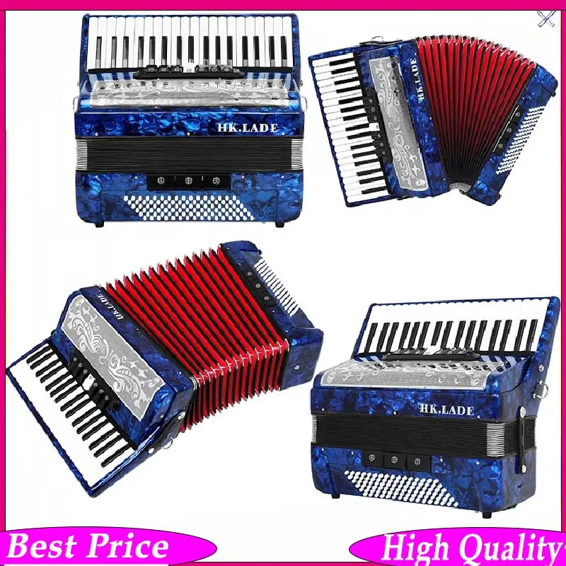HK·LADE AH-280 37-Key 96-Bass Piano Accordion with Register Switches | Professional Anti-Slip Keys & Durable Sheepskin Bellows
