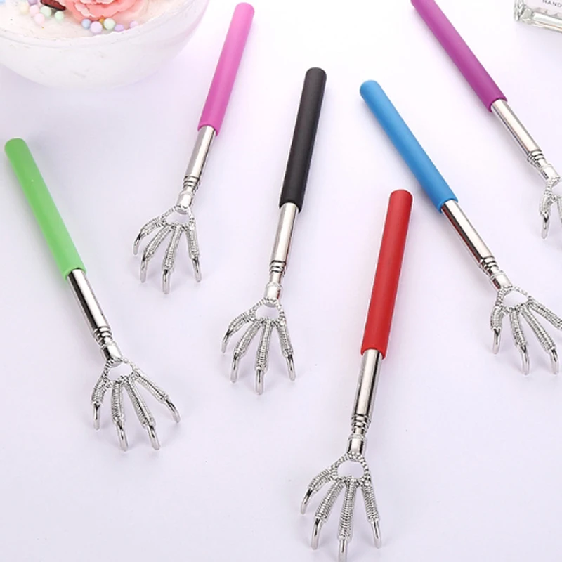 1Pcs Portable Extendable Telescopic Eagle Claw Metal Back Scratchers/Hand Massager/Backslap With Rubber Handles