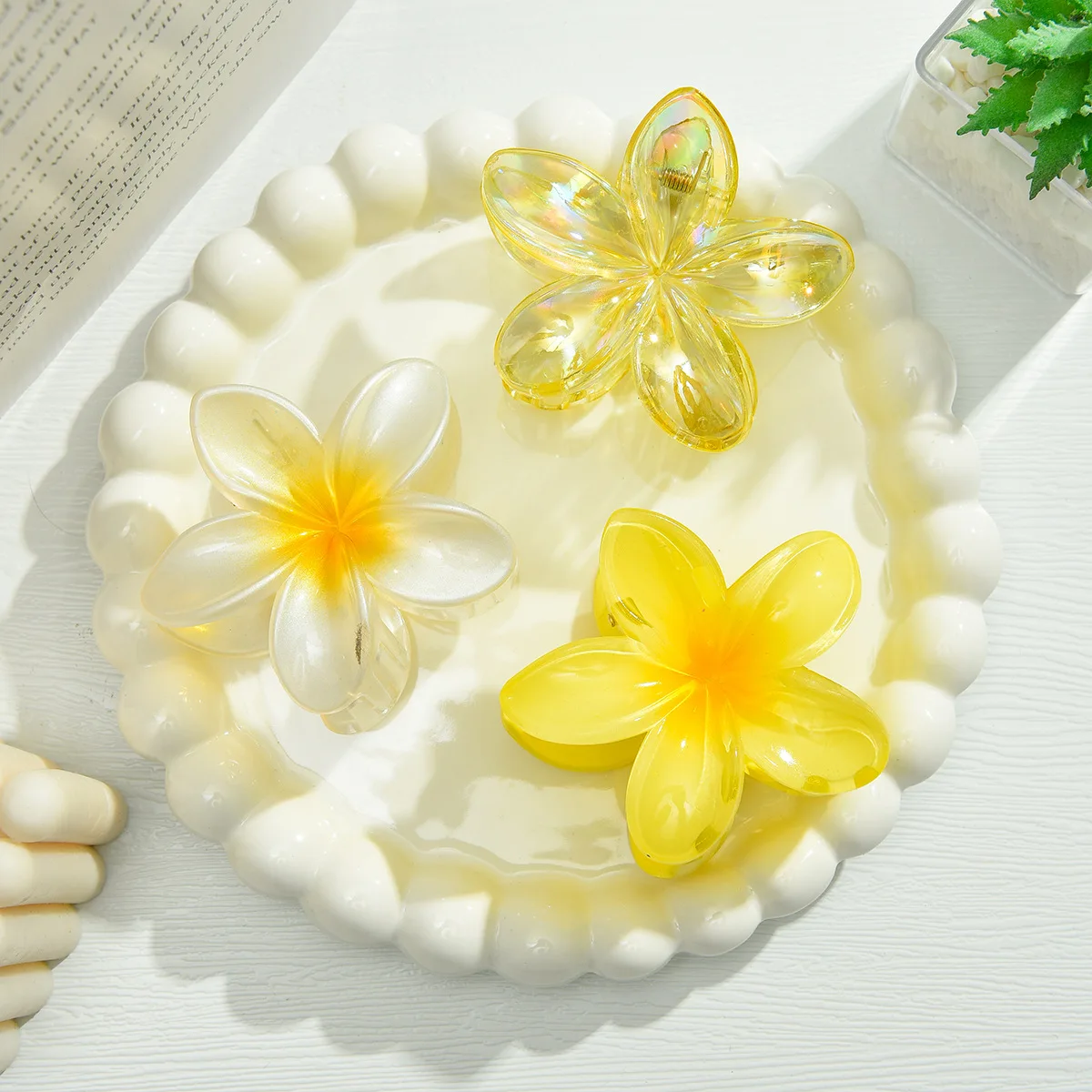 

3pcs/set Sweet Summer Flower Hair Claw Clips For Women Girls Barrette Crab Ponytail Clip Hairpin Beach Headwear Hair Accessories