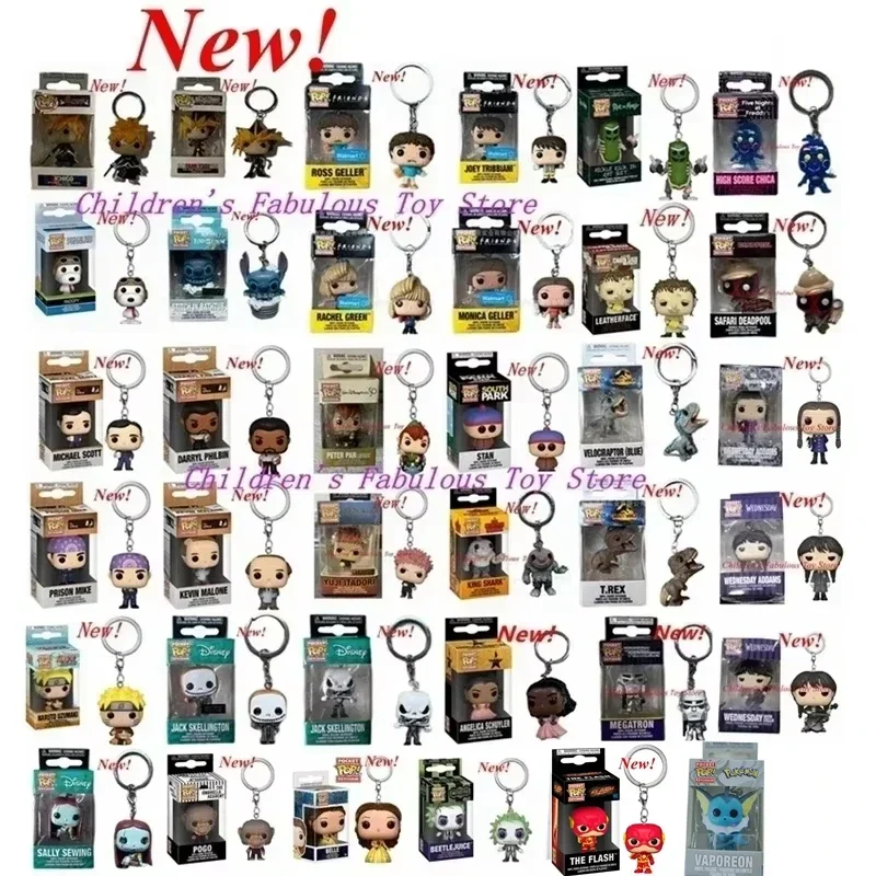 41 stylów Najnowsze breloczki FUNKO Office Yugi Itadori Peter Pan Jack Sally Friends Stitch Snoopy Figurka Akcji Zabawka