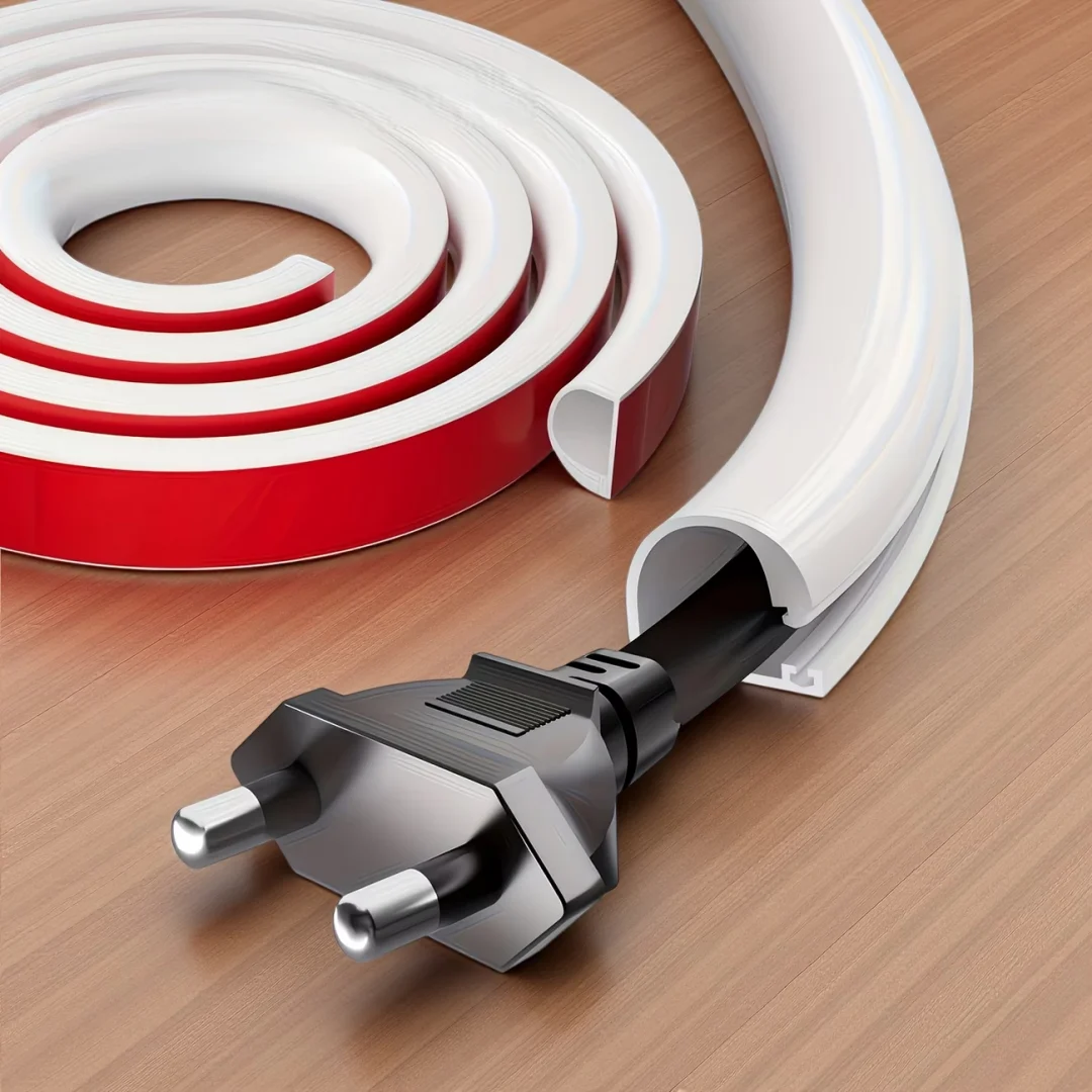1PC 1/2/3/5/10m Cord Management Channel,Invisible Decorative Wire Cover, Anti-Step Protector, Adhesive Cable Raceway ﻿ ﻿