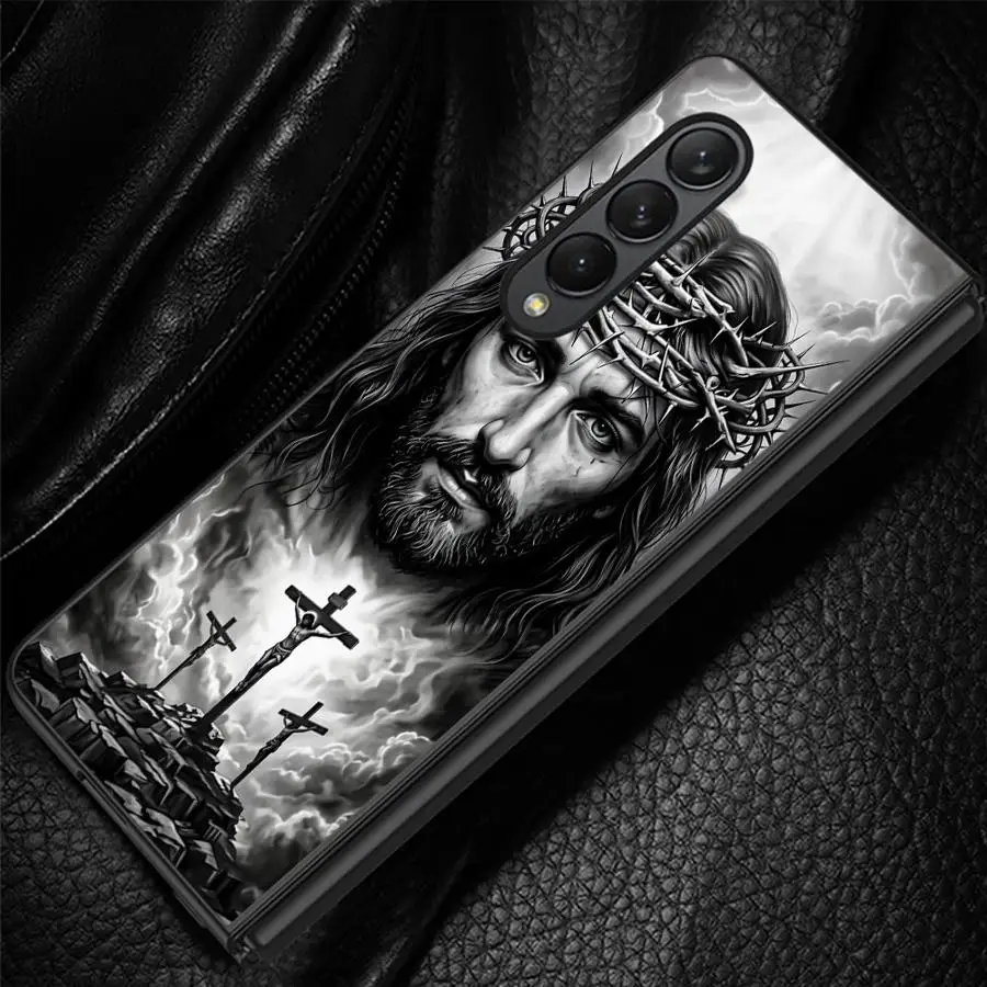 Stark Monochrome Crown Portrait Phone Shell Funda Case for Samsung Galaxy Z Fold 8 Ultra ZFold6 Z Fold 7 6 5 4 3 ZFold5 ZFold7