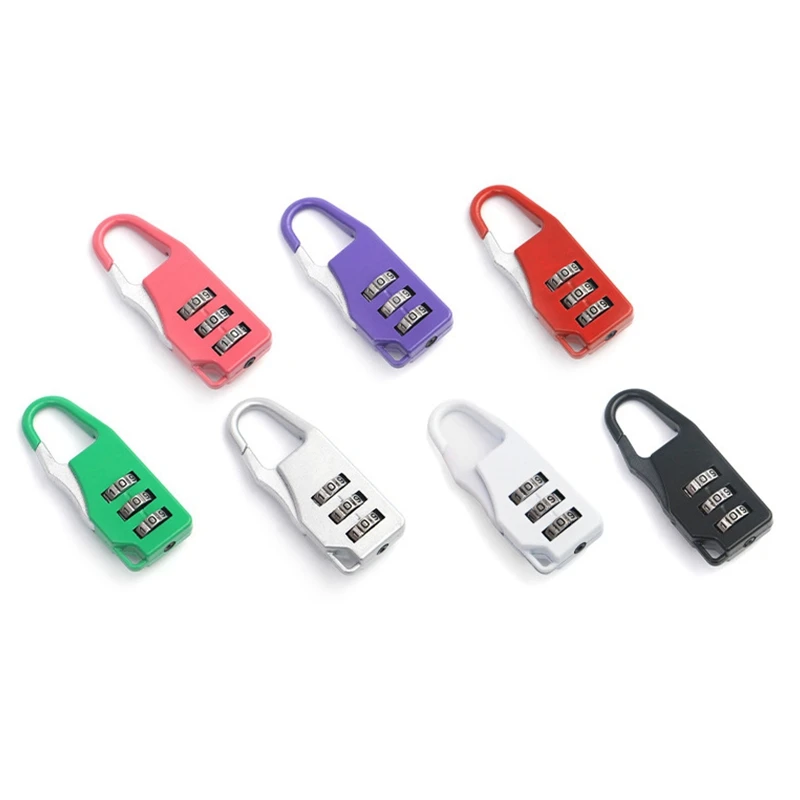 3 Digits Multi-Color Mini Password Code Combination Padlock Suitcase For Luggage Travel Smart Lock Keyed Anti-thieft Door Lock