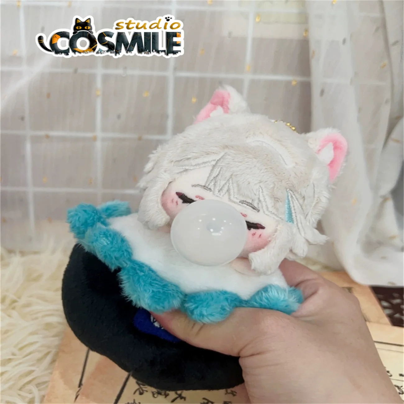 Game Genshin Impact Lyney リネ 리니 Lynette リネット 리넷 Blow bubbles Stuffed Plushie Plush 10cm Doll Toy Keychain ML