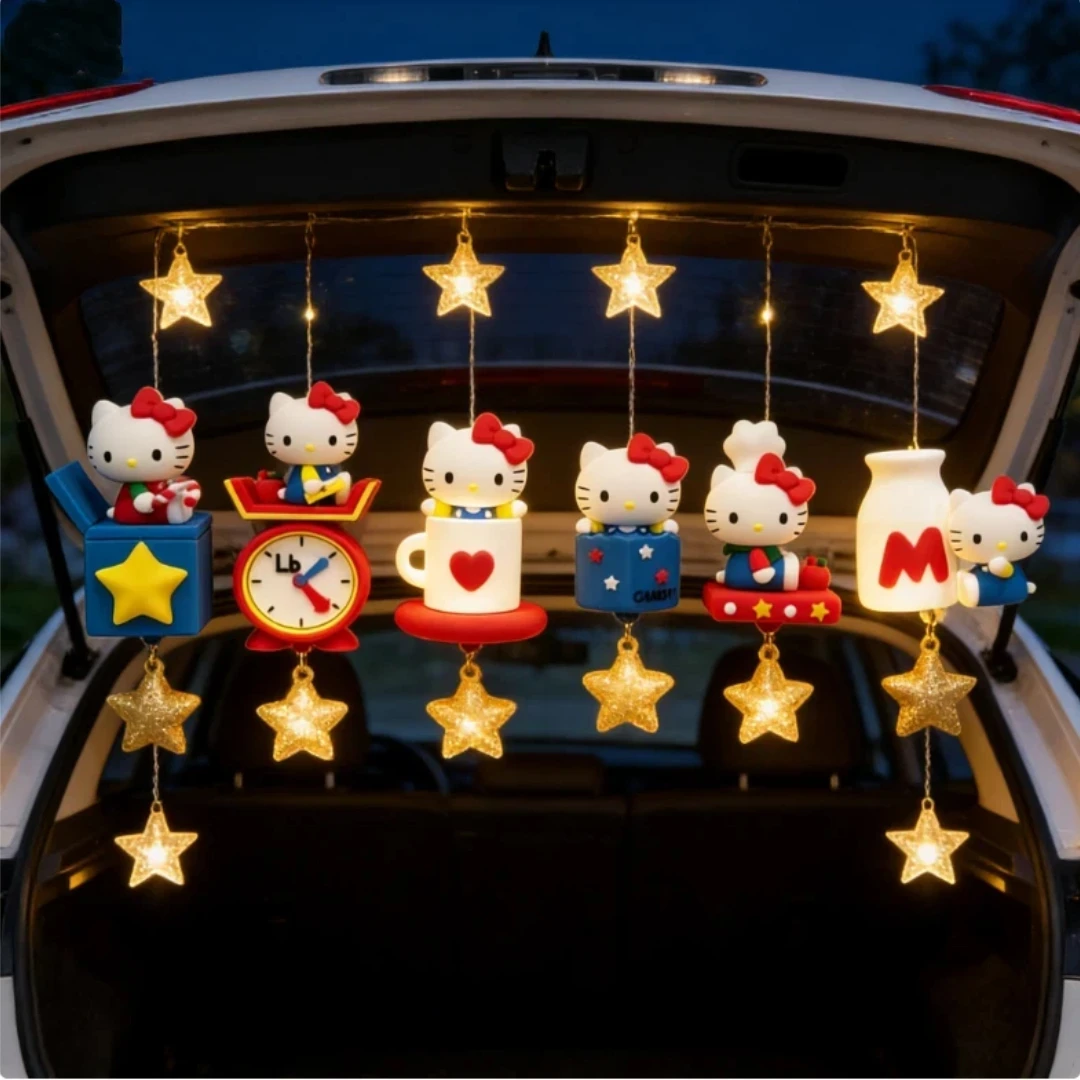 

Оригинальный новогодний магнит на холодильник Sanrio Hello Kitty из серии «Ретро-ресторан» с эффектом свечения, коллекционные сувениры, милые украшения для комнаты, аксессуары.