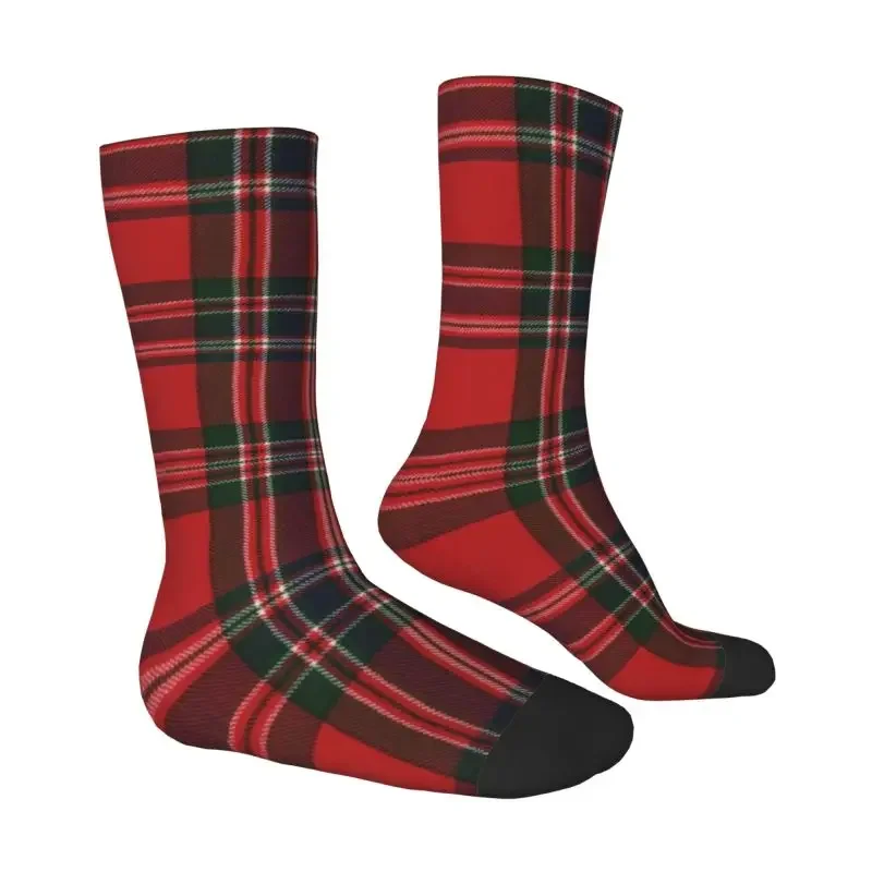 Funny Print The Scottish Clan MacFarlane Tartan Socks for Men Women Stretchy Summer Autumn Winter Gingham Plaid Crew Socks