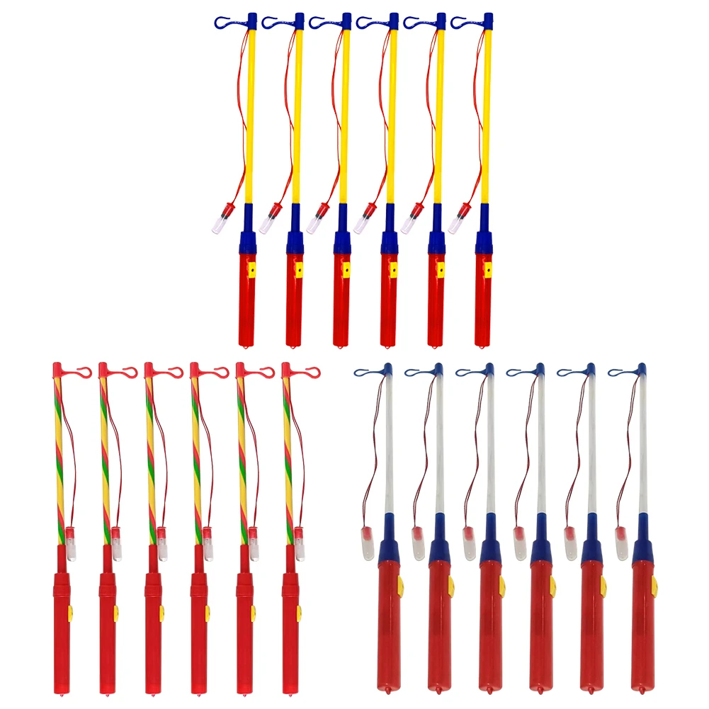 6Pcs LED Lantern Sticks Chinese Lantern Hanging Stick Battery Operated Lantern Pole for St Martin's Day Costume Parties