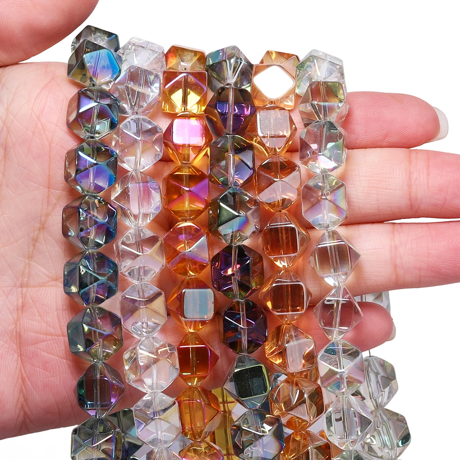 11x9mm Multi Color Faceted Crystal Beads Polished Loose Beads for DIY Bracelet Necklace Earring Jewelry Making Supplies