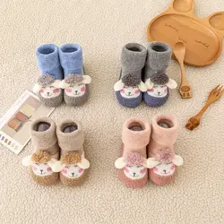 2024 Winter Baby Thermal Snow Booties Toddler Kids Lightweight Warm Thicken Sock Shoes Non-Slip Cute Lamp First Walkers Sneakers