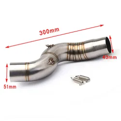 Motorcycle Exhaust Muffler Middle Pipe Link Pipe 51mm Slip on FOR KAWASAKI Ninja ZX-6R 636 2004 2005 2006 2007 2008 year
