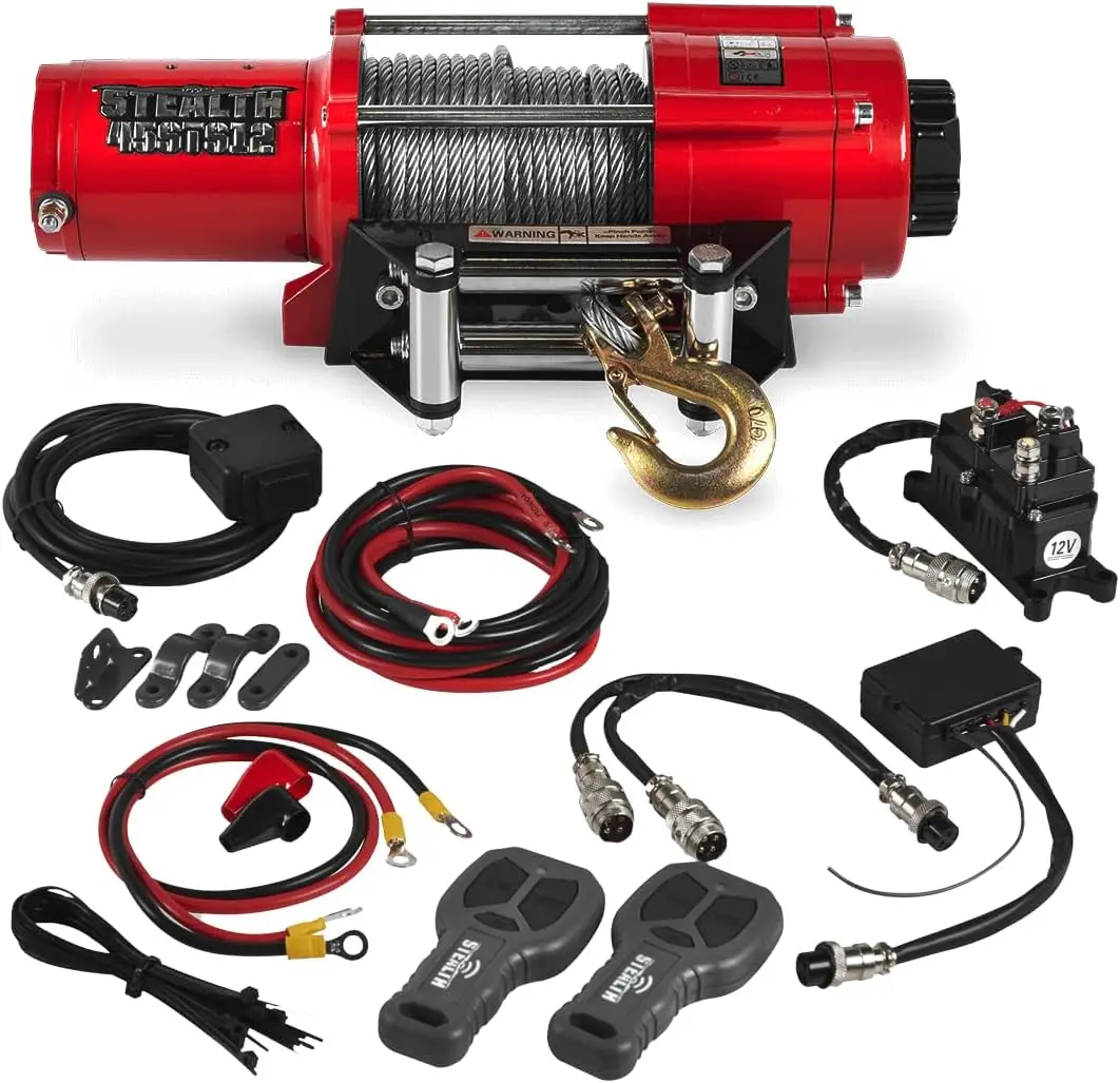 

4500 lb Electric Winch with Steel Rope & 2 Wireless Remotes for ATV UTV Jeep Truck Boat Trailer Towing Recovery