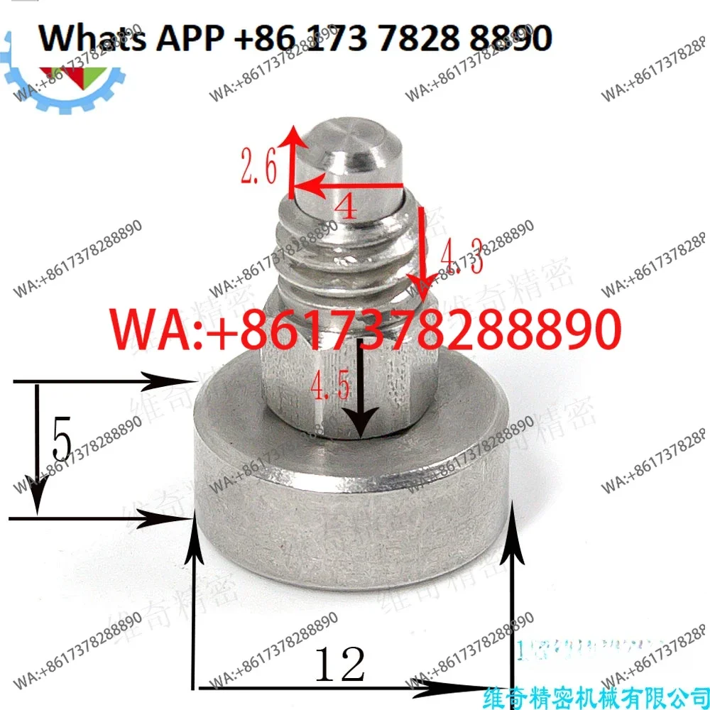 

5PCS Extra small indexing pin, spring pin, mini stainless steel knob plunger M6 * 1.0 screw