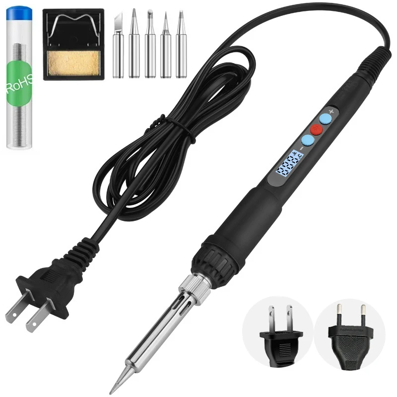 

7pcs Newest Electric Soldering Iron Adjustable Temperature Fast Heating Ceramic Core Rework Station Portable Welding Repair Tool