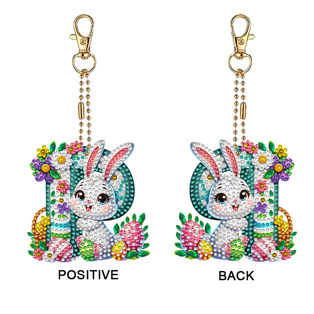 

PET Double Sided Special Shaped Easter Alphabet DIY Diamond Painting Keychain