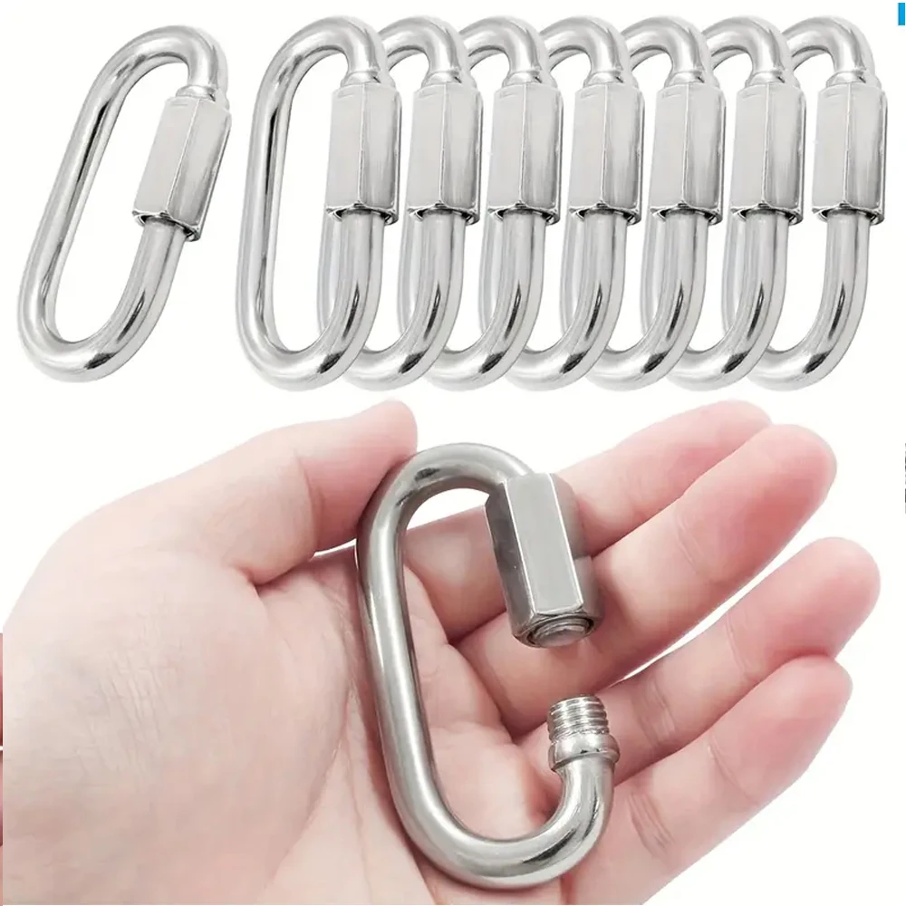 Outdoor buckle, quick link ring, size M3.5/M6/M8, threaded lock design, for pet safety link ring, keychain, swing ring image 3