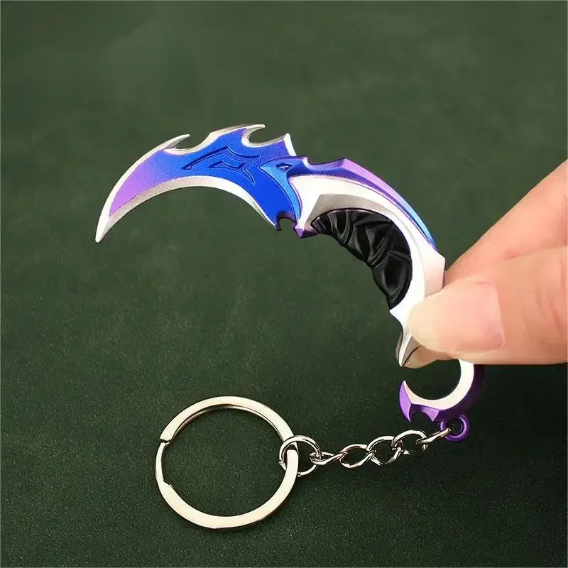 Hot Valorant Weapon Metal Melee Reaver 2.0 Karambit M4 AK Mini Gun Bully Boy Anime Game Ninja Sword Keychain Gift Toy for Boys