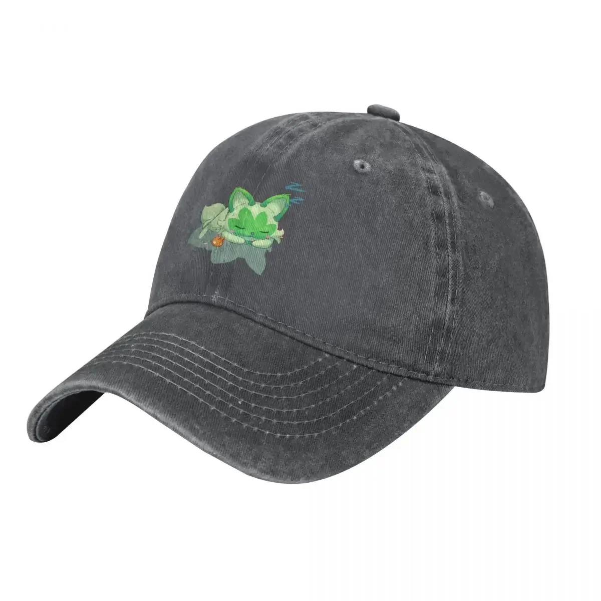 Sleepy Sprig Weed Cat with Mouse toy Baseball Cap Luxury man cap hats for men Caps For Men Women's