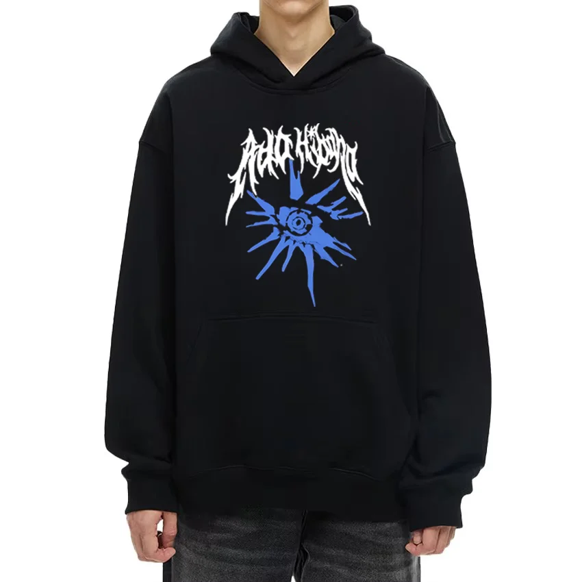 

Ado World Tour 2025 Blue Rose Casual Hoodie Men Women's gothic Hood tops Unisex Fleece Long sleeve Sweatshirt Hip Hop streetwear