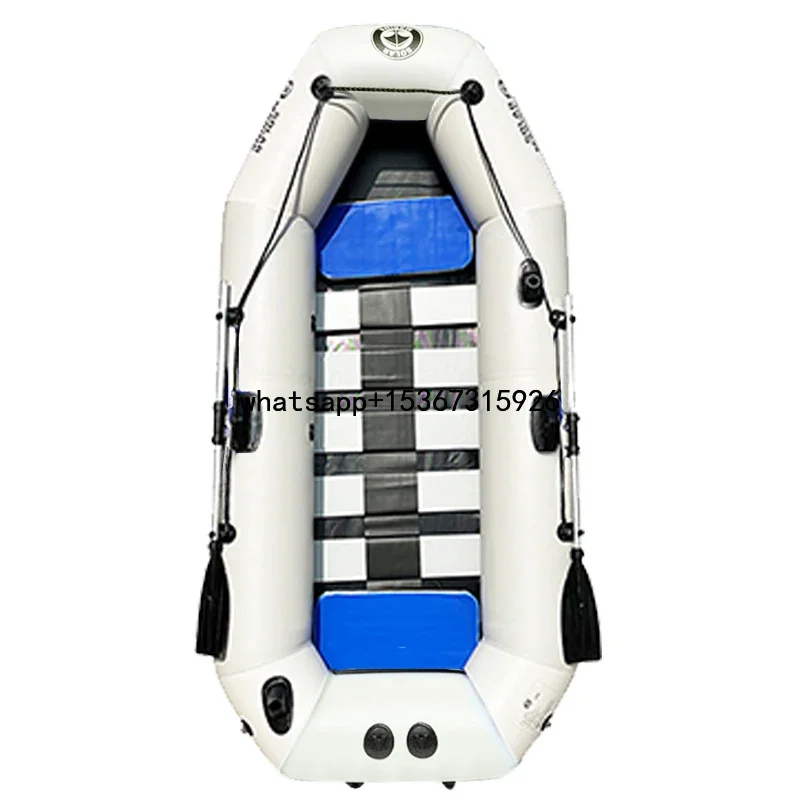 Solar Marine 3 Person 260 CM Inflatable Boat Folding Portable Kayak Drifting Hovercraft Wooden Floor with Accessories