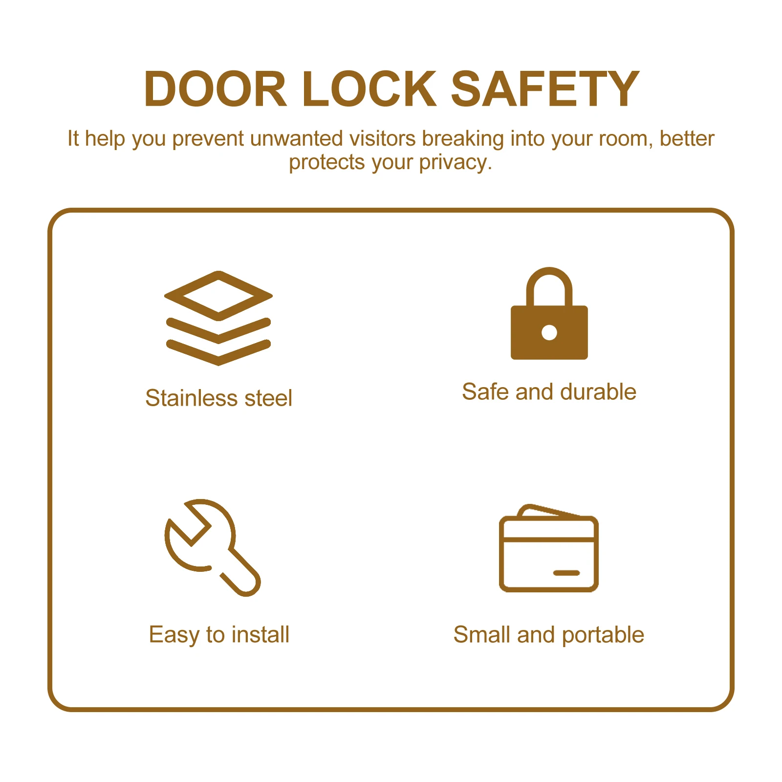 

Window Lock Security Chain Stainless Steel Door Chain Lock For Indoor Safety Hotel Dorm Apartment Bedroom Privacy