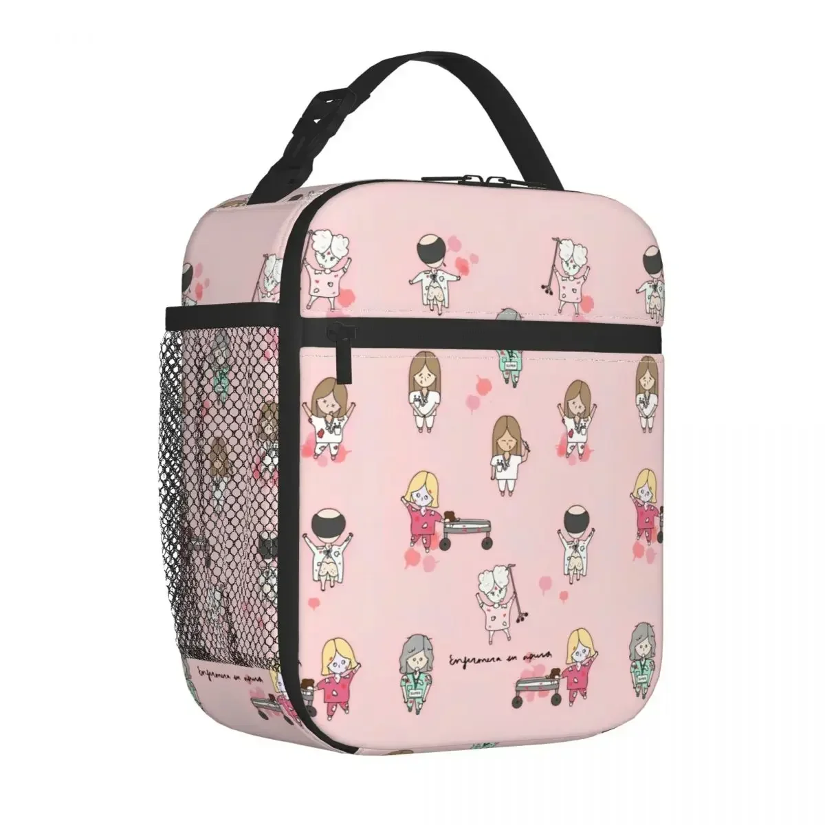 Enfermeras Cartoon Ladies Nurse Insulated Lunch Bags Leakproof Medical Reusable Thermal Bag Lunch Box Tote School Bento Pouch