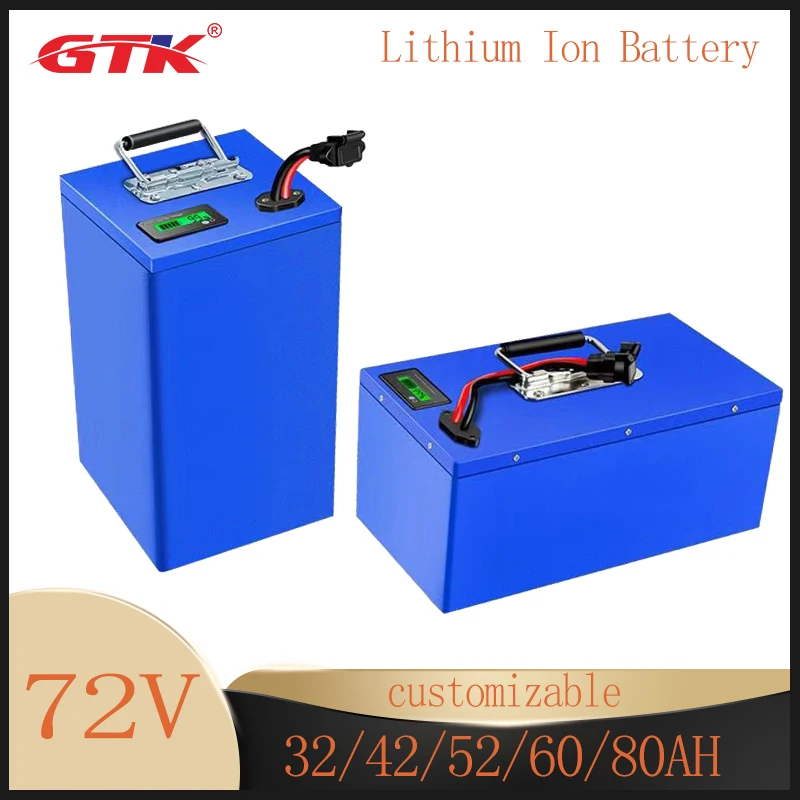 GTK 72v 32Ah 42Ah 52Ah 60Ah 80Ah lithium ion battery li ion BMS 3000w motor Vehicle tricycle scooter Go Cart motorcycles