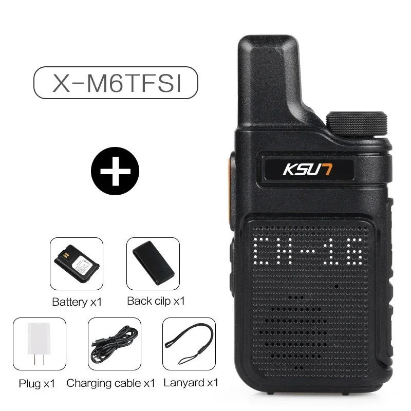 KSUN-walkie-talkie portátil de alta potencia, M6, 6W,400-470,TYPE-C, Cargador rápido USB, una tecla a la frecuencia, Radio bidireccional