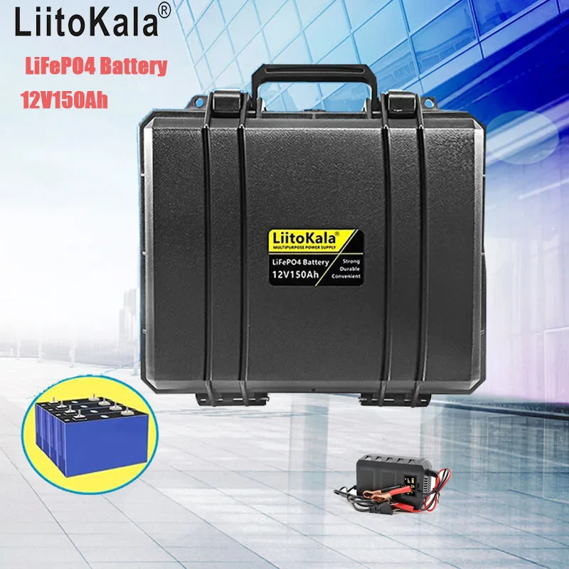 

LiitoKala 12.8V 12V 150AH Ferrous lithium phosphate multifunctional battery 100A BMS 1200W 14.6V20A charger