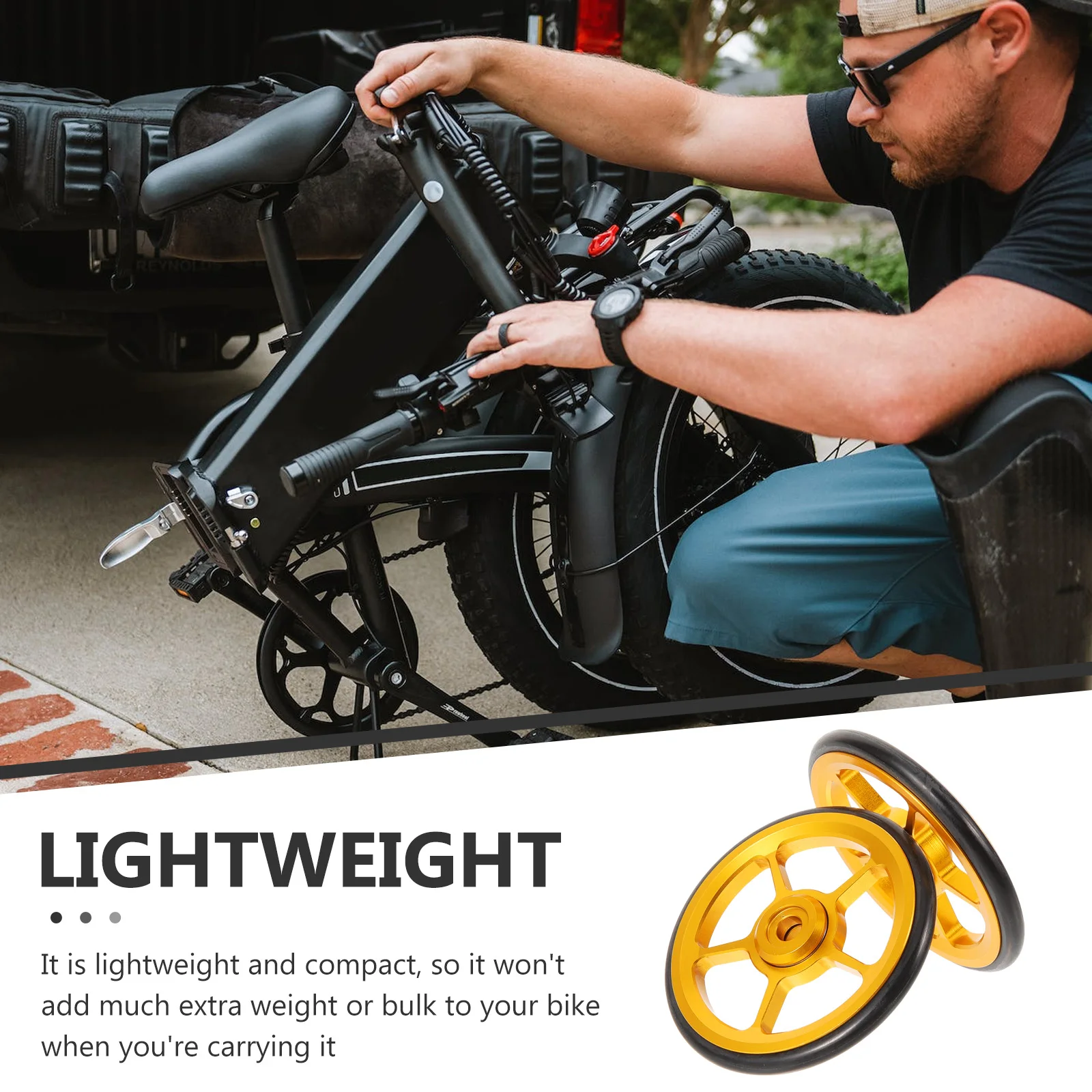 

2pcs Replaceable Multi-Use Extension Wheels Sturdy Part For Folding Bike Lightweight Accessory Durable Outdoor