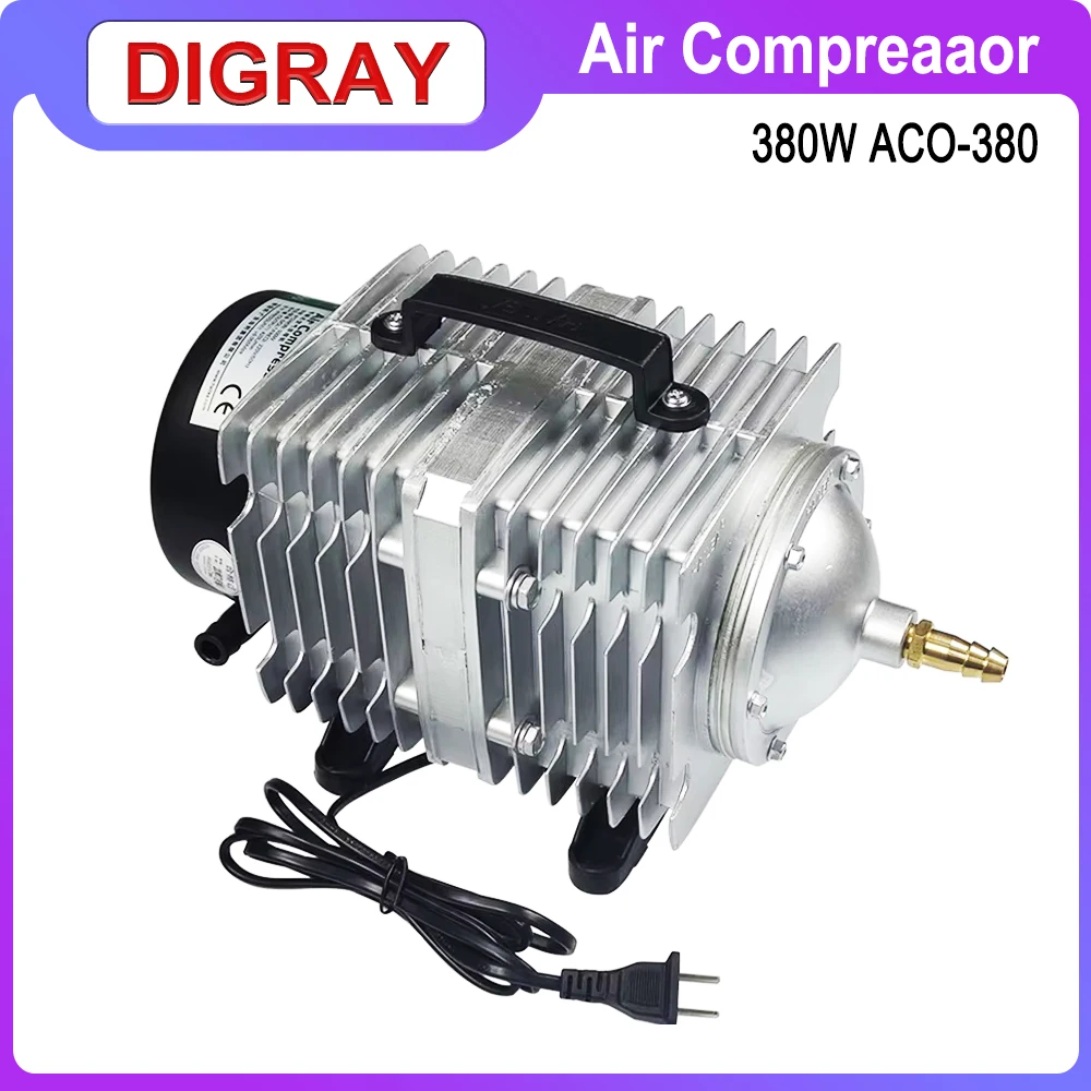 DIGRAY 380W Air Compressor Solenoid Air Pump, ACO-380 for CO2 Laser Engraving and Cutting Machine.