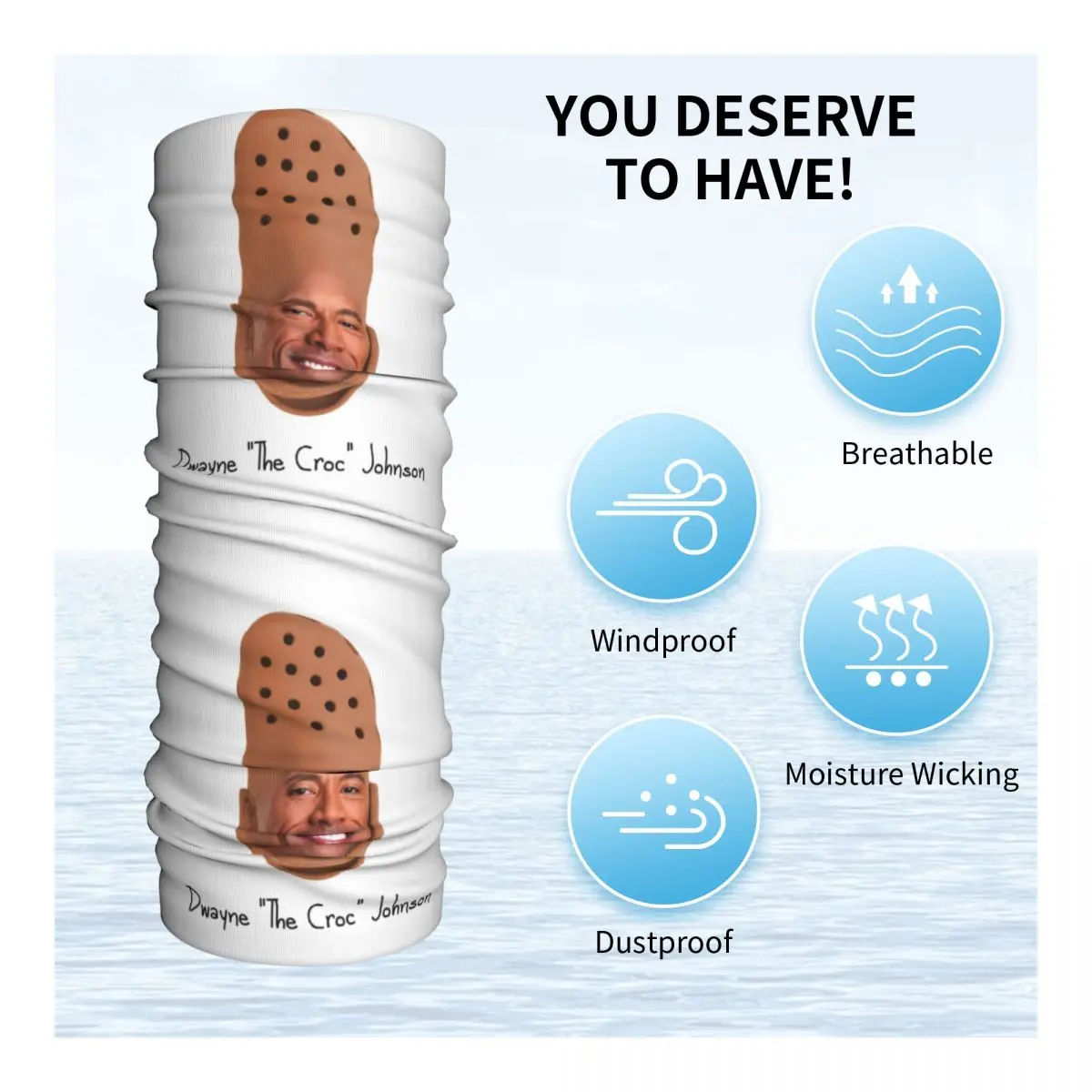 カスタム ドウェイン・ザ・クロック・ジョンソン ネックゲイター 男女兼用 防風 冬用 バンダナ スカーフ ハイキング用