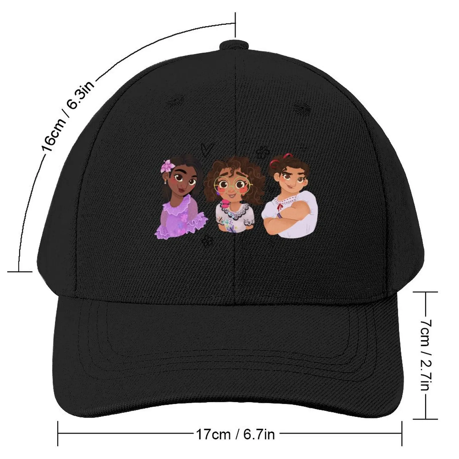 Three Enchanted Sisters - Mirabel, Luisa, Isabella Baseball Cap Rave dad hat Hats For Men Women's