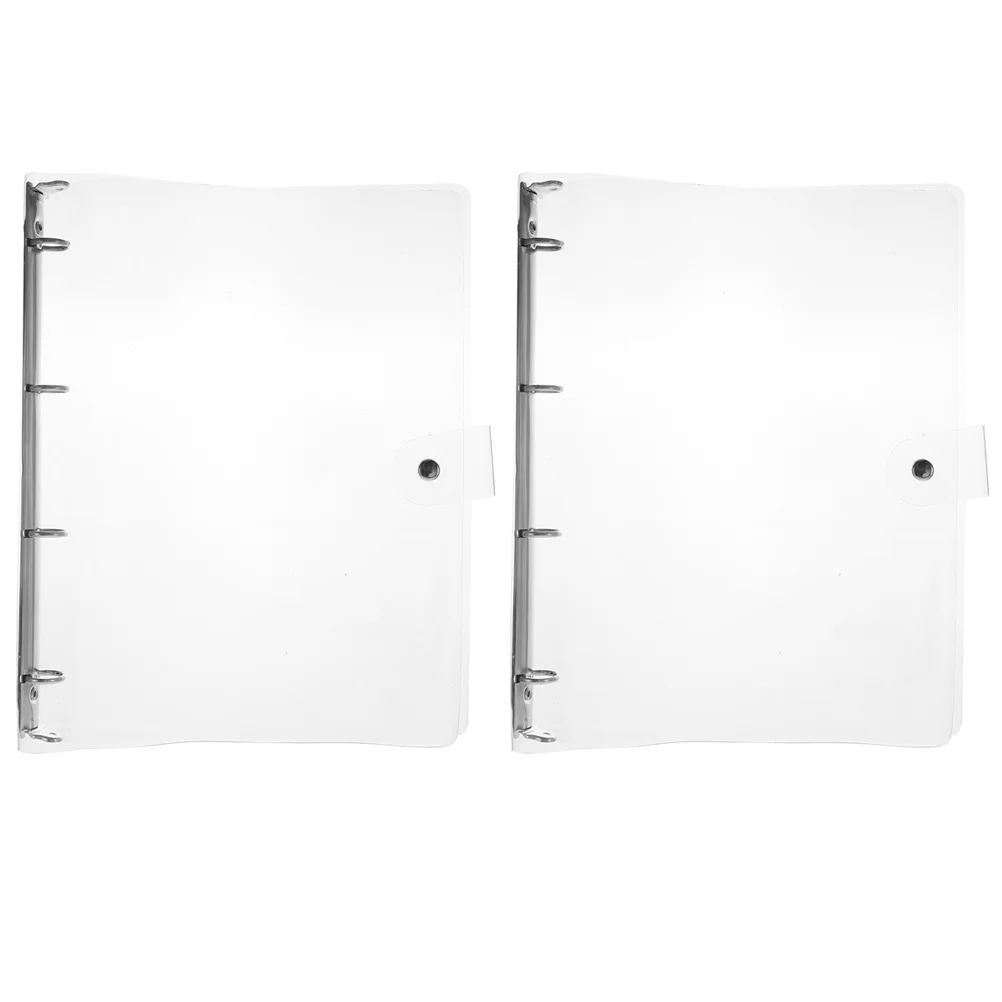 2 قطعة حجم A4 المجلدات الشفافة البلاستيكية دفتر يغطي المفاجئة زر إغلاق اللوازم المكتبية المدرسية فضفاضة ورقة الموثق قذيفة البلاستيك