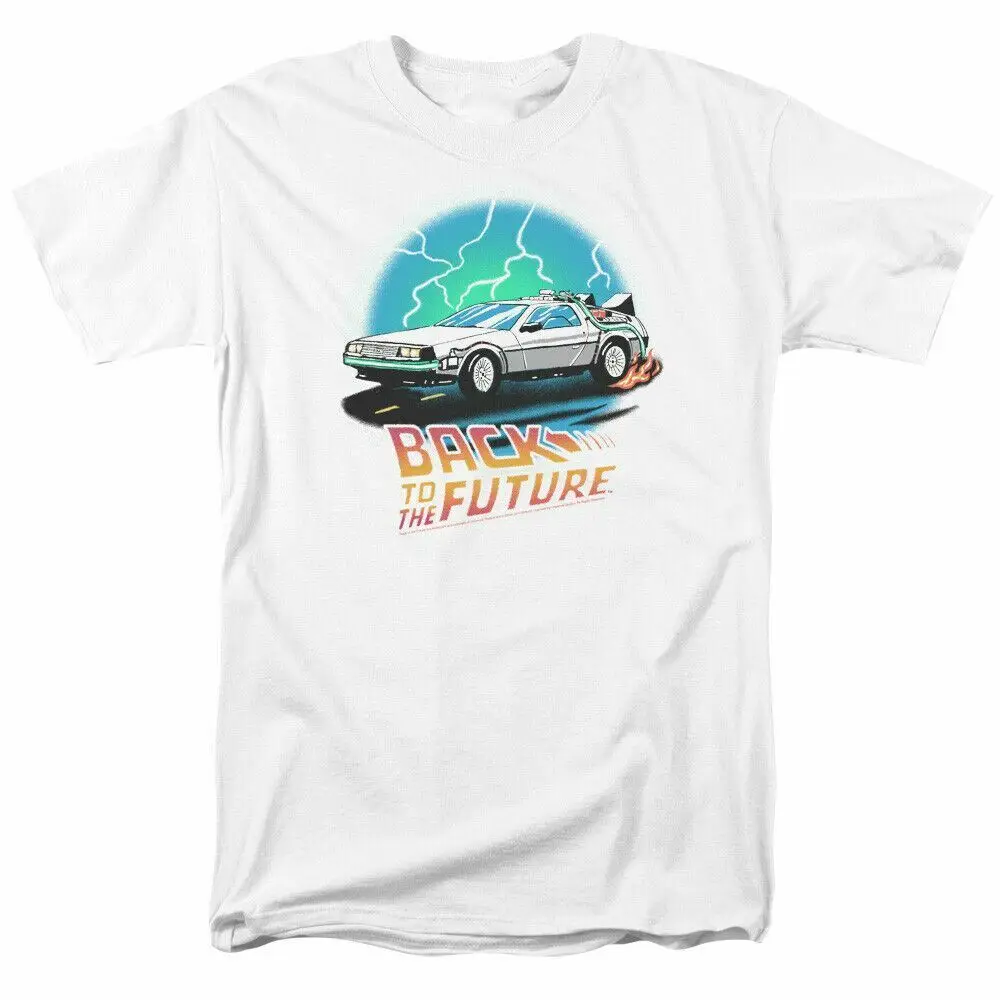 

Back to the Future BTTF Airbrush T Shirt Mens Licensed Retro Movie Tee White