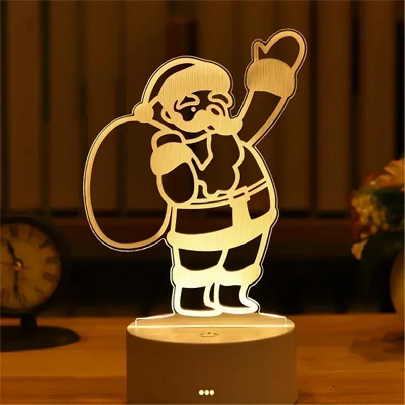 3D Acrylic LED Night Light USB Powered Bedroom Bedside Decor Night Lamp Birthday Kid Gifts Table Ornaments Novelty Lighting