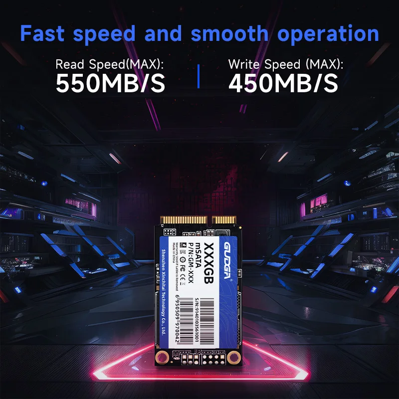 GUDGA SSD Msata 미니 SATA 내장 솔리드 스테이트 드라이브, 노트북 데스크탑용 하드 디스크, SATA3, 32GB, 64GB, 128GB, 256GB, 512GB