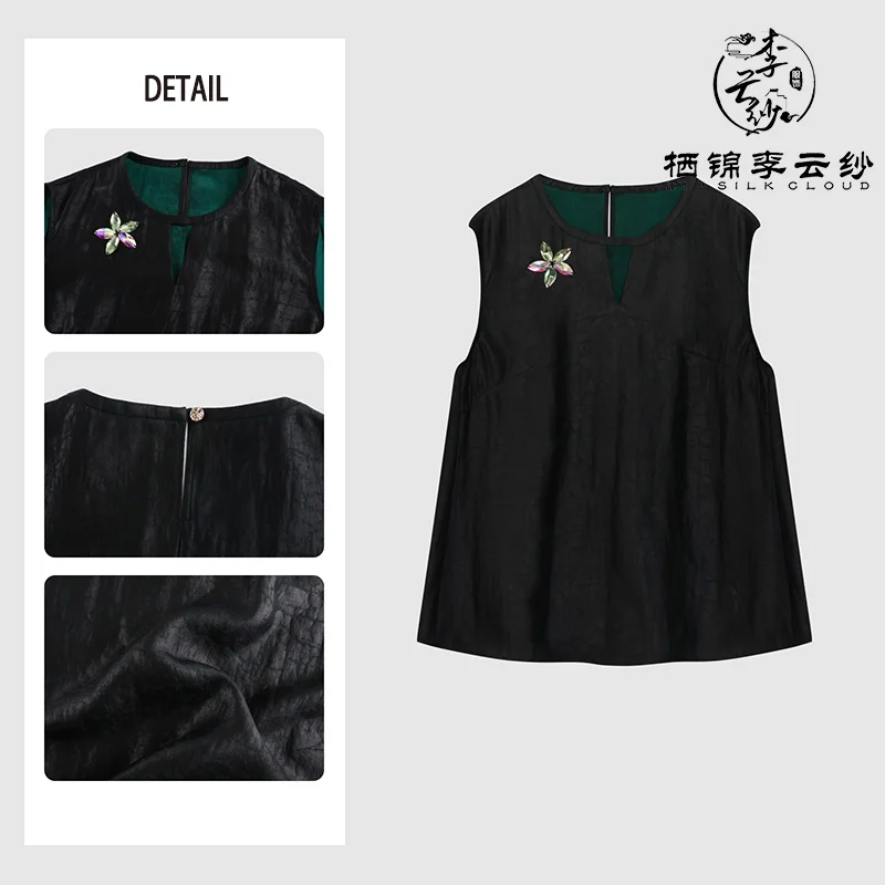 LI SILK CLOUD Xiangyunsha Silk Top for Women Sleeveless Tank Top Dress 2026 Woman Loose Summer Dresses Elegant Woman Clothes